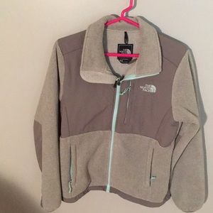 North face gray fleece jacket